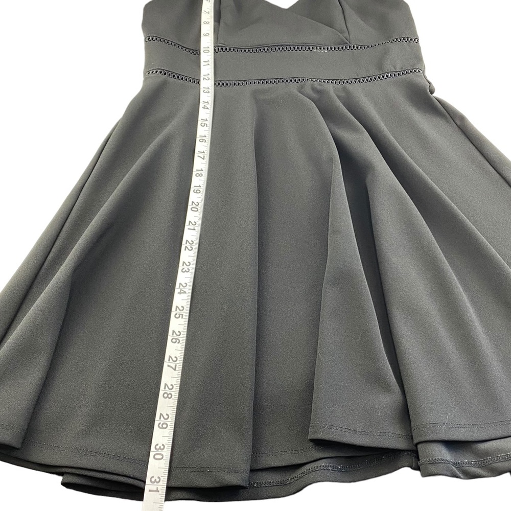 Francesca's Collection Jun & Ivy Black Skater Dress w/ Lattice Cut Outs - size L - Picture 9 of 13